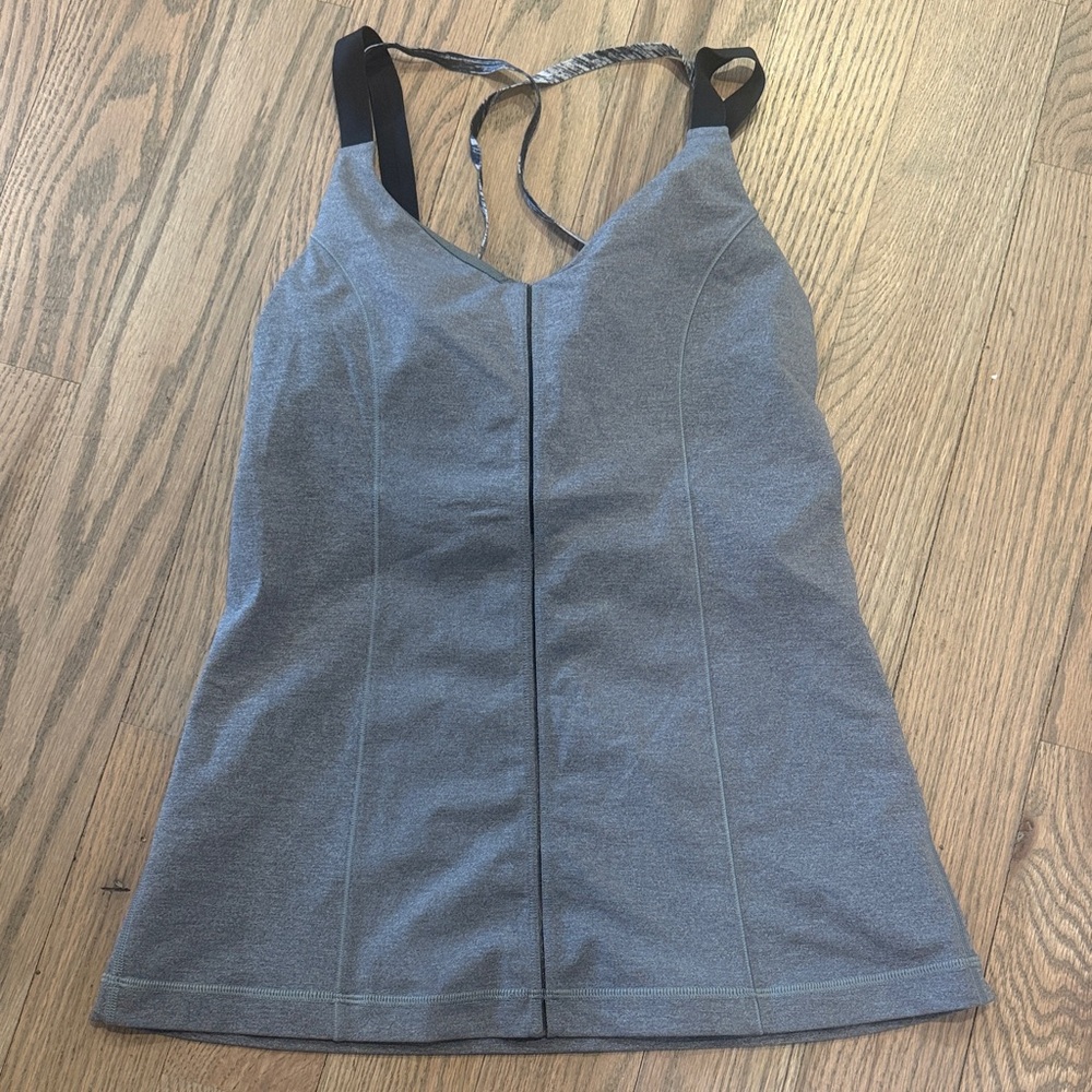 LULULEMON Grey Athletic Tank strappy back 6